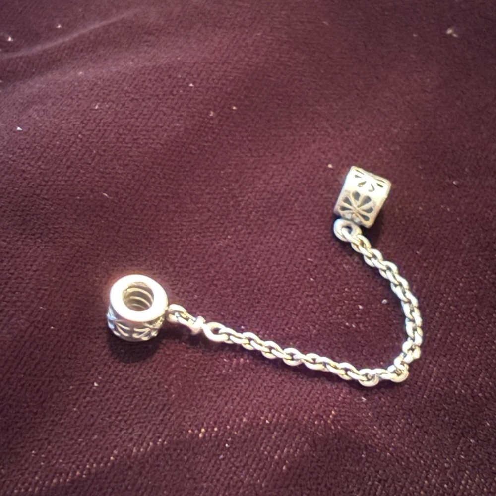Pandora Silver Safety Chain Charm - Picture 8 of 9